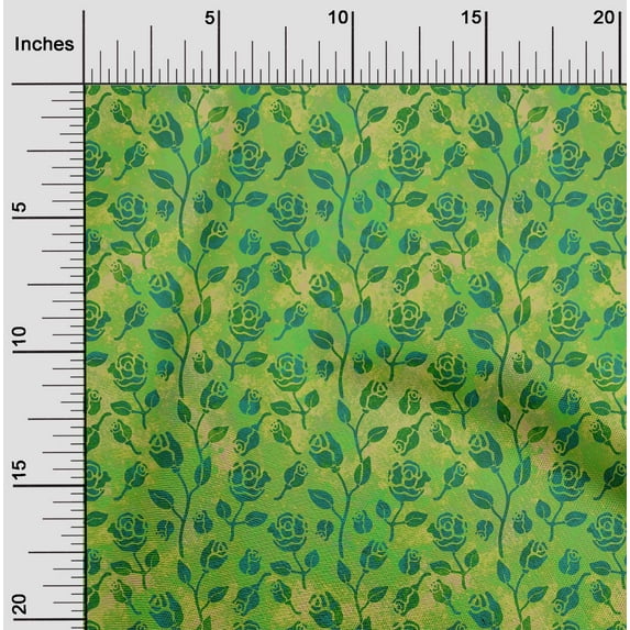 oneOone Polyester Lycra Green Fabric Batik Sewing Fabric By The Yard Printed Diy Clothing Sewing Supplies 56 Inch Wide - E8