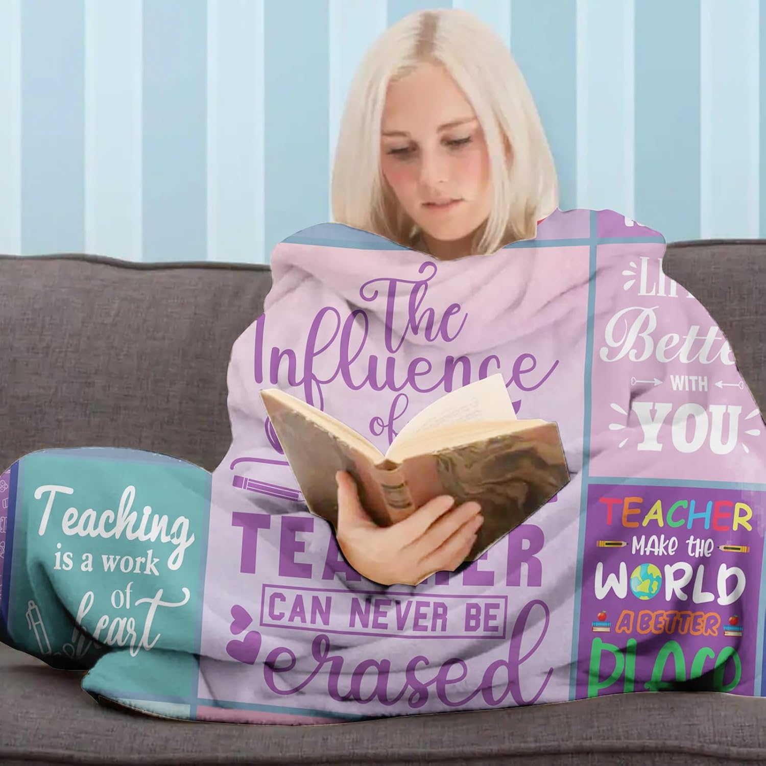 Teacher Appreciation Gifts for Women,Teacher Back to School Unique Gifts Idea,Teachers Day,Gifts for Art Teachers Appreciation Day,School Teacher Gifts for Bedroom Living Room Couch Bed