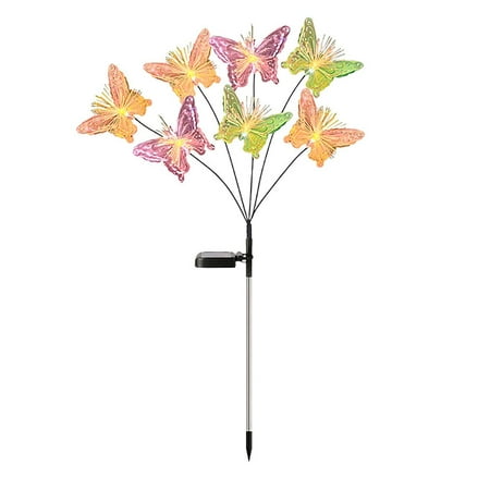 

LuoYinDa Light Pole Changer Telescopic Solar Light Outdoor Courtyard Fiber Butterfly Light Garden Decoration Atmosphere Plug In Color Light