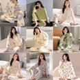 thumbnail image 2 of Pijama de mujer de primavera y otoño, cárdigan de manga larga, ropa de casa, traje de otoño e invierno, 2 of 6