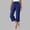 Blue, variant on Fnooota Women's Capri Pants, Relaxed Fit Straight Leg Casual Elastic Waist Summer Capris Beige Size S-2XL