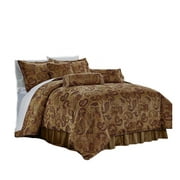 Comforter Set King Size, 7-Piece Soft Bedding Quilt, Jacquard Embroidered Coverlet Bedspread with Tight Fabric and Strong Handle