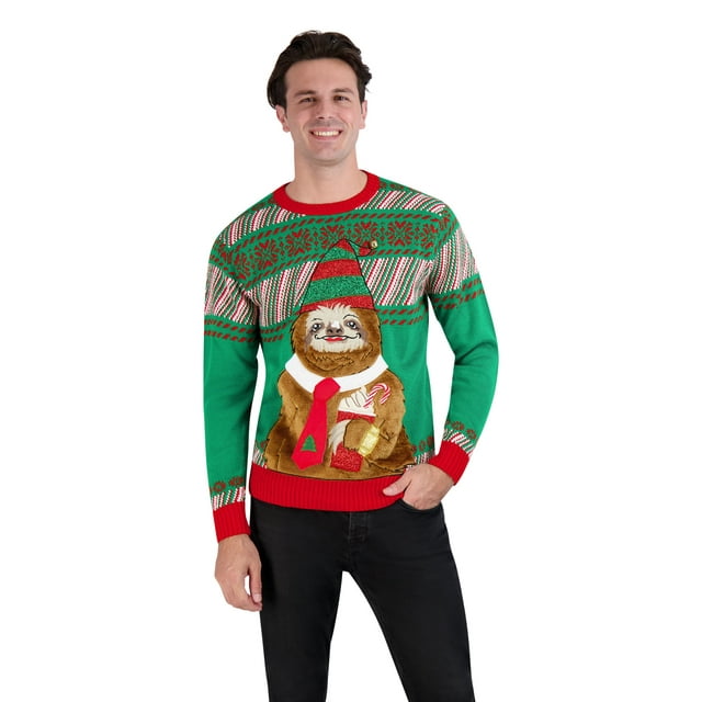Holiday Hype Men's Festive Ugly Christmas Holiday Party Pull Over