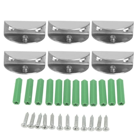 

2024 6Pcs Brushed Stainless Steel Glass Clamp Holder Bracket Panel Clip Fixing Tool for Home Use