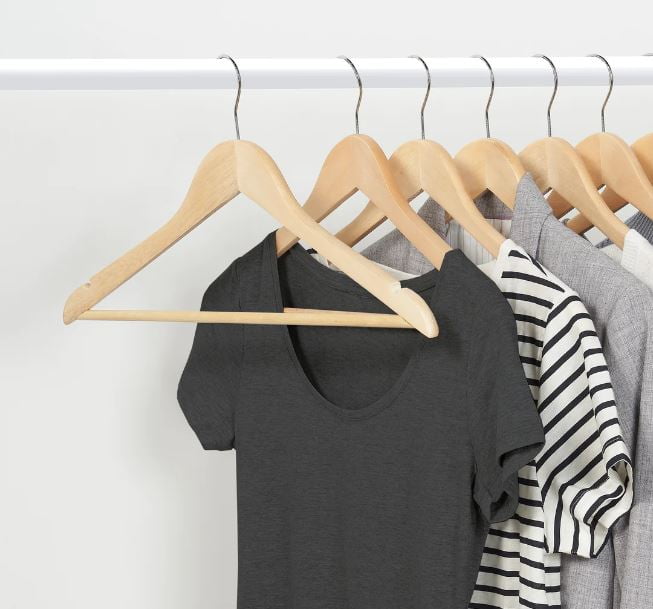 Neatfreak Contour Cintre  Cintres profilés en Bois Naturel Paquet de 5