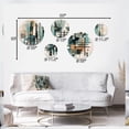 thumbnail image 4 of Designart "Geometric Shadows in Blue and Black I" Minimalism Metal Wall Art Set of 5 Piece, 4 of 5