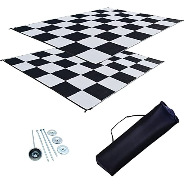 Reversible RV Outdoor Rug for Backyards, Beaches, Camping Grounds