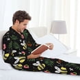 thumbnail image 6 of Salouo Bees Print Button-Front Long Sleeve Pajama Set for Men, Soft 2Pjs Men's Long Sleeve Sleepwear-XX-Large, 6 of 7