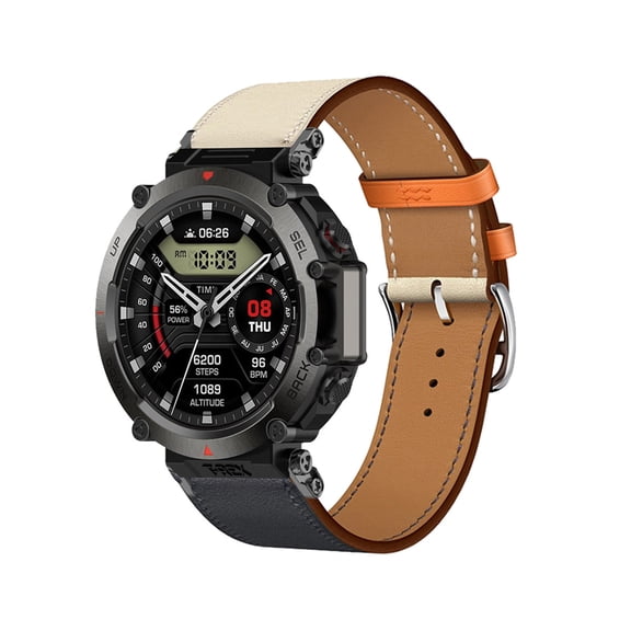 Leather Bands Compatible with Amazfit T-Rex Ultra Band, Genuine Leather Replacement Band for Amazfit T-Rex Ultra, Leather Amazfit T-Rex Ultra Strap for Women & Men