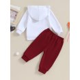thumbnail image 4 of Bagilaanoe 2PCS Toddler Baby Girl Boy Pants Set Letter Embroidery Long Sleeve Hoodie Sweatshirt Tops + Sweatpants 6M 12M 18M 24M 3T Kids Casual Sweatsuits, 4 of 8