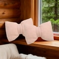 thumbnail image 6 of Hometravel Solid Color Linen Pillow, Bow Accented Two Purpose Cushion Design, 16x12 Inch Lumbar Support for Sofa, Chair Decor, 6 of 6