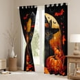 thumbnail image 3 of Feelyou Mystic Witch Cat Curtains Pack of 2 (42x84 Each), Gothic Orange Pumpkin Curtains Blackout, Kawaii Cartoon Halloween Animal Bedroom Curtains, Curtains and Drapes Room Decor, 3 of 6