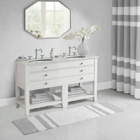 Home Essence Spa Cotton Striped Tufted Reversible Bath Rug