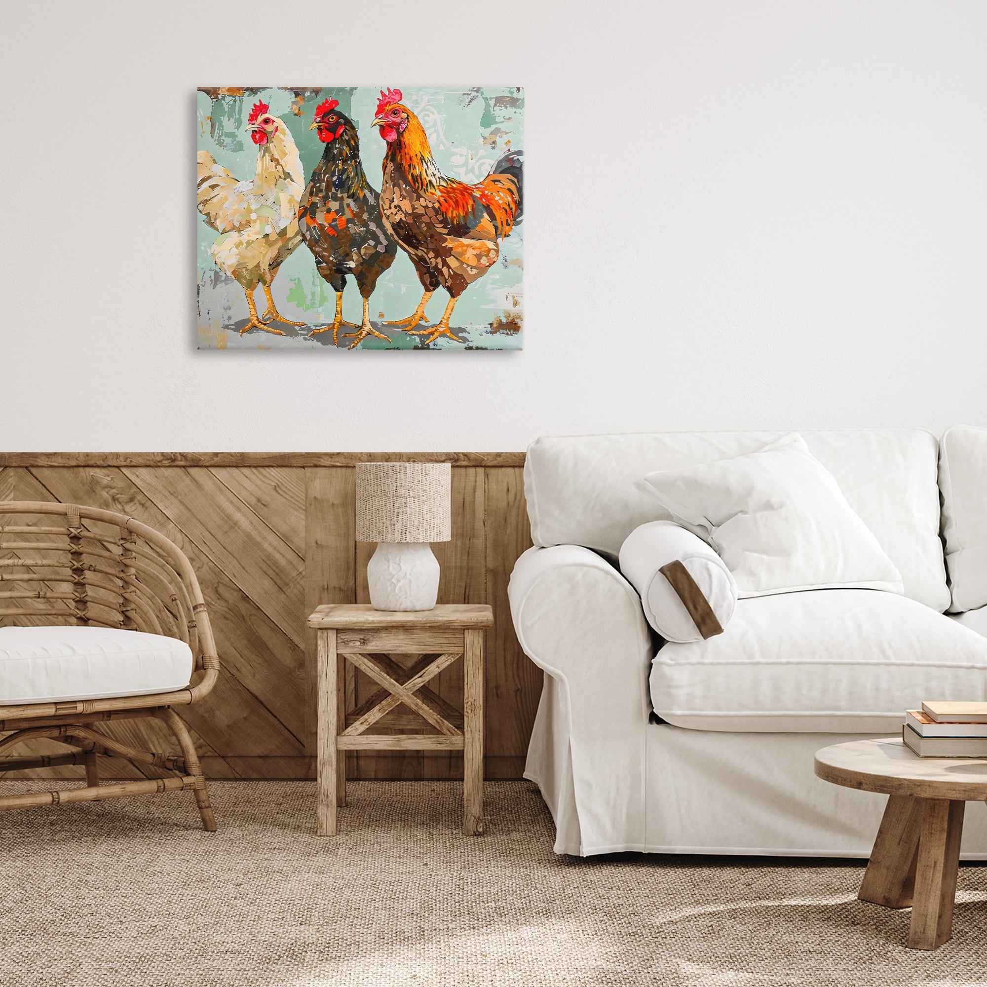Stupell Industries Abstract Chickens Trio Canvas Wall Art, design by Creative Studio