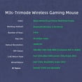 thumbnail image 3 of M3s 2KHz E- Gaming Rechargeable Wired 2.4G Wireless BT5.0 26000DPI PAW3395 Optical Sensor Mice For Laptop Computer Gamer, 3 of 7