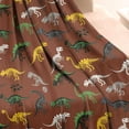 thumbnail image 2 of Brown Cartoon Dinosaurs Fossils Pattern Blanket,Comfortable Soft Lamb Wool Throw Blanket,All Season,Warm Lightweight Blankets for Sofa Bed Couch Living Room Chair,50"x60", 2 of 4