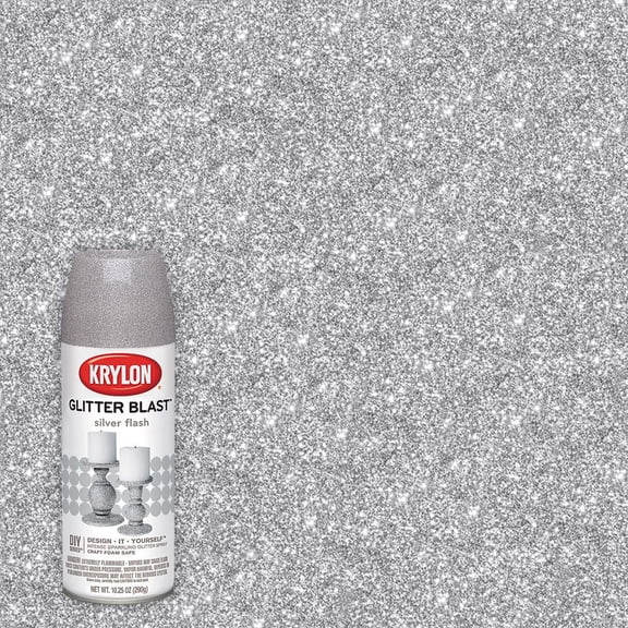 Krylon Glitter Blast Spray Paint, Silver Flash, 5.75 oz.