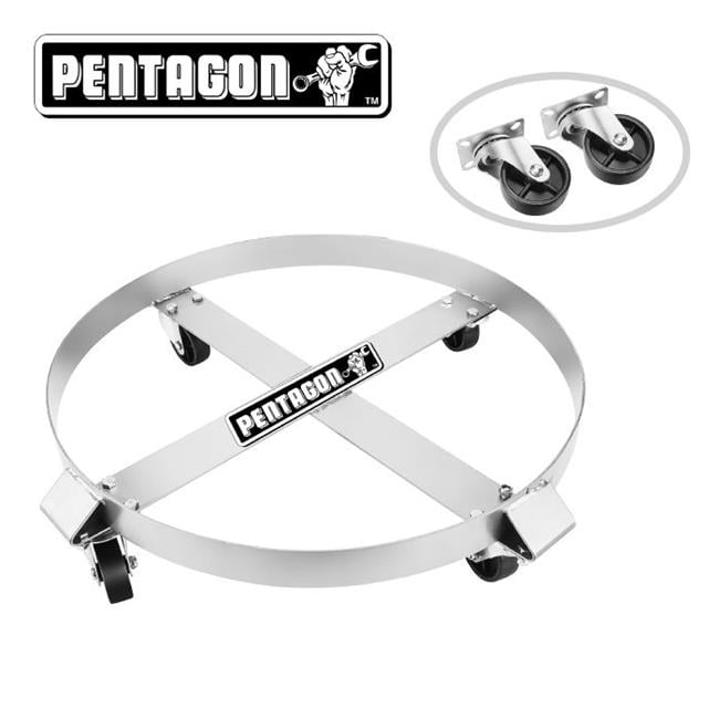 Photo 1 of Pentagon Tool Heavy Duty 55-Gallon Drum Dolly Single Silver