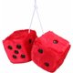 thumbnail image 2 of Par de dados cuadrados retro colgantes Dados de peluche con puntos para la decoración interior del automóvil Rojo -, 2 of 2