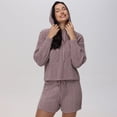 thumbnail image 3 of Women's Adyson Parker Pajama Sweater & Pajama Shorts Set Color: Bark Size: LARGE, 3 of 4