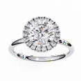 thumbnail image 5 of 1.52CT Round Brilliant Cut Lab Grown Diamond 10k White Gold Ring,Halo Style Unique Engagement Ring,18k Gold Engagement Propose Ring For Girl, 5 of 5