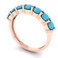 thumbnail image 2 of 1.19 ctw Wedding Band for Women - 18K Rose Gold Simulated Turquoise Stackable Eternity Ring, 2 of 6