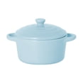 thumbnail image 2 of SSZMDLB Mini Ceramic Casserole Dish with Lid, Round Baking Bowl with Handles for Soup, Oven and Microwave Safe, Small Ceramic Cookware for Individual Servings, 2 of 7