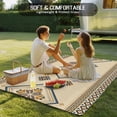 thumbnail image 4 of Beige Khaki Boho Outdoor Rug for Patio/Deck/Porch, Non-Slip Large Area Rug 3 x 5 Ft, Vintage Ethnic Tribe Abstract Art Retro Indoor Outdoor Rugs Washable Area Rugs, Camping Rug Carpet Runner, 4 of 8