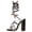 Black, variant on High Heels for Women Block Heeled Sandals Rhinestone Butterfly Spiral Strap Slip on Backless Dress Pumps Shoes Silver Size 6.5