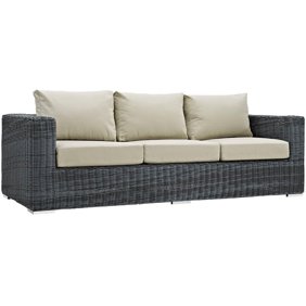 Ashley Furniture Marsh Creek Patio Sofa In Brown Walmart Com Walmart Com