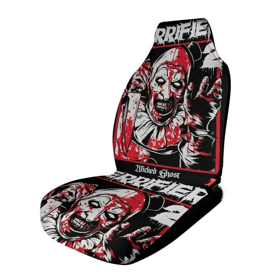 Terrifier Car Seat Covers Pattern Front Seat Protector Cover Full Universal Size Auto Accessories 1PCS
