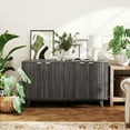 thumbnail image 2 of YYAo 55" Sideboard Cabinet with 4 Doors, 2 Adjustable Shelves and 5 Wood Legs, Coffee Bar Cabinet for Kitchen, Dining Room, Dark Gray, 2 of 7