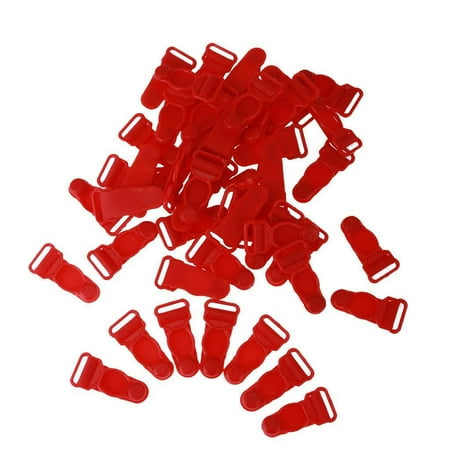 

DIY Stockings Buckle Hosiery Clip Plastic Buckle For Garment Red