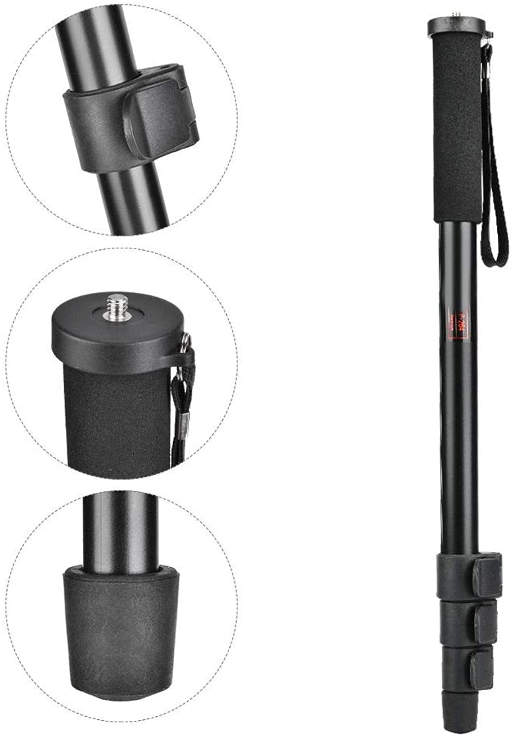 Camera Support Rod Portable for SLR Camera Mobile Phone P264 4-Section Tube Foldable Anti-Slip Monopod