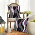 thumbnail image 4 of Purple and Black White Throw Pillow Covers 18x18 Set of 2,Modern Abstract Striped Pillowcases for Sofa Couch Living Room, 4 of 6