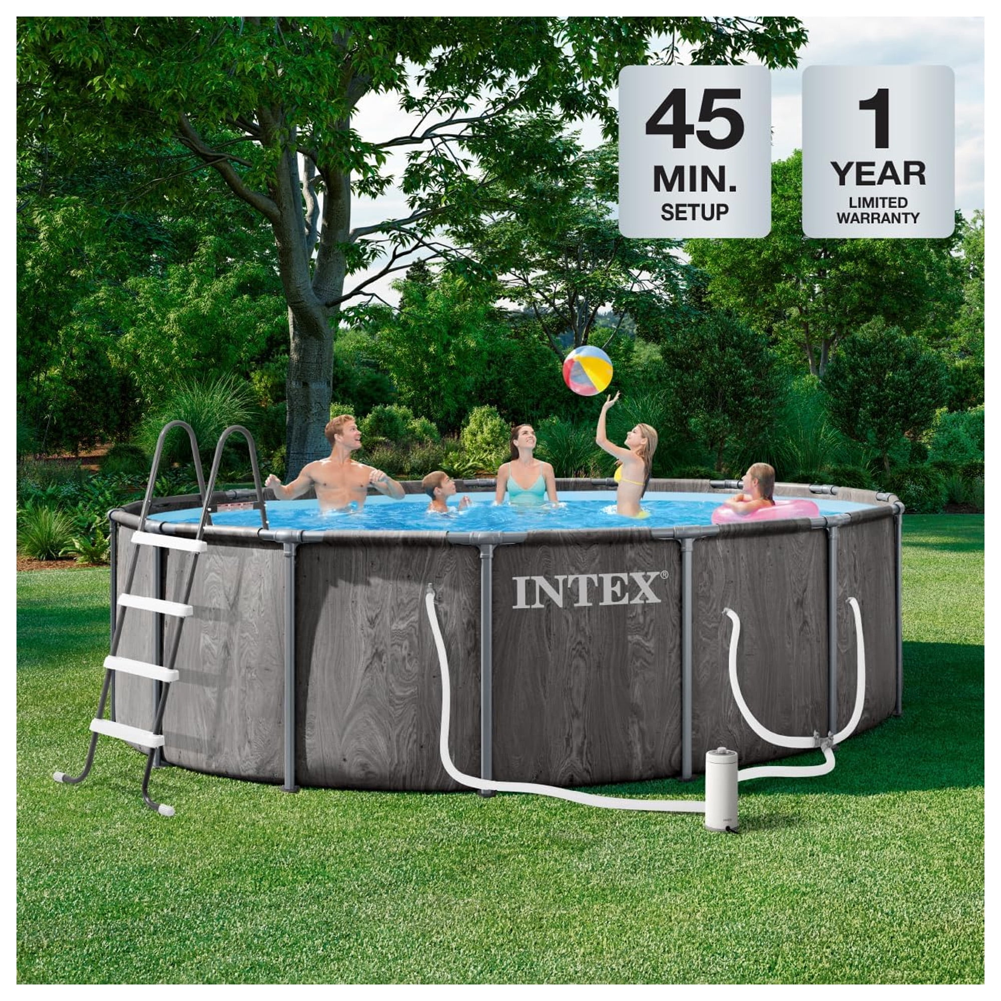 w.pcoco 様 junglerelief gray INTEX 26741EP Prism Frame 15'x48