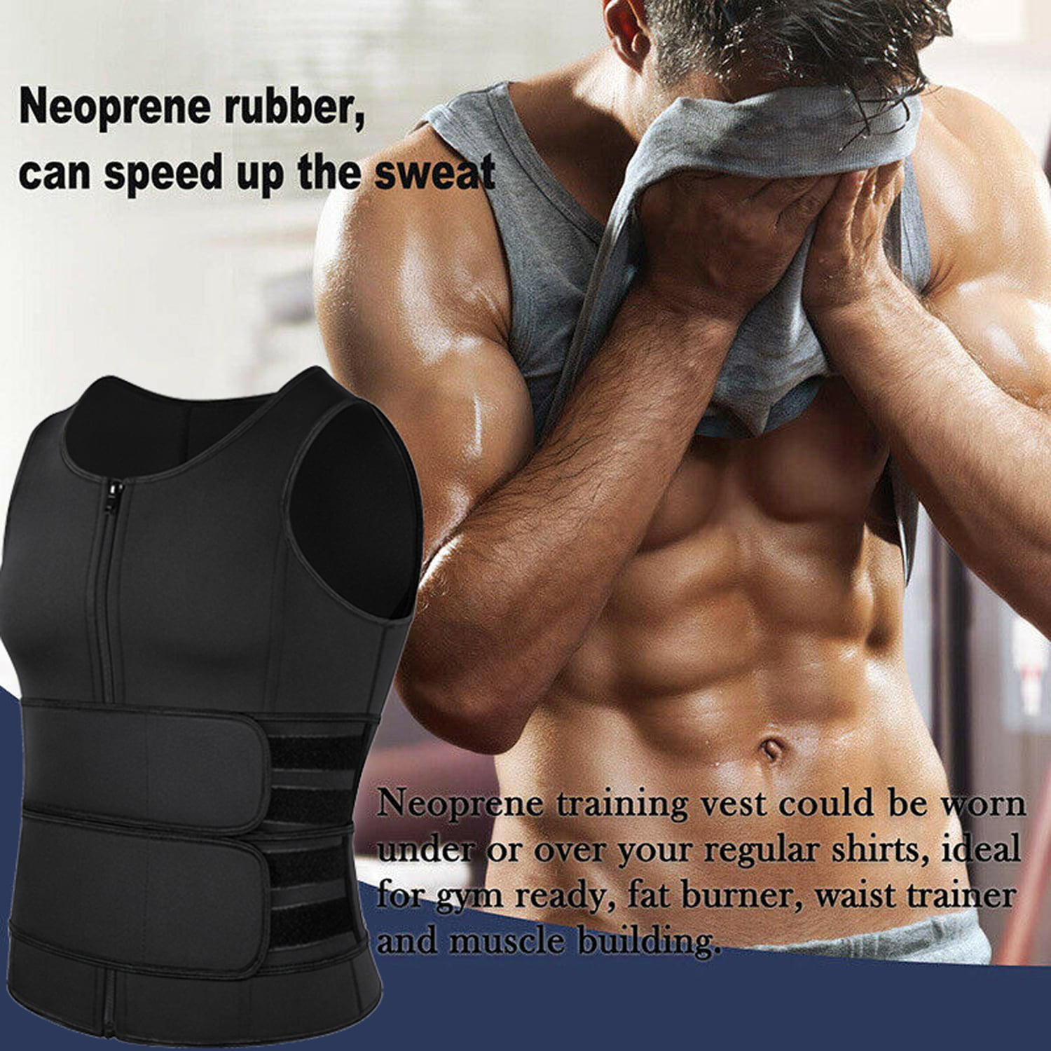 VENI MASEE Men Sauna-Sweat-Vest Slimming-Shapewear Comression-Fitness Body Shaper Workout Tank Top Polymer Trainer 