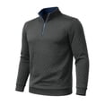 thumbnail image 5 of TOUMENY Men Zip Up Sweater High Neck Long Sleeve Solid Casual Comfy Slim Fit Pullover Fashion Knit Fall Winter Layer Tops Jacket Gray XL, 5 of 7