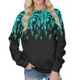 thumbnail image 1 of CNKOO Femmes Sweat-Shirt à Manches Longues Imprimé O Col Pull en Vrac Sweat-Shirt d'Automne, 1 of 4
