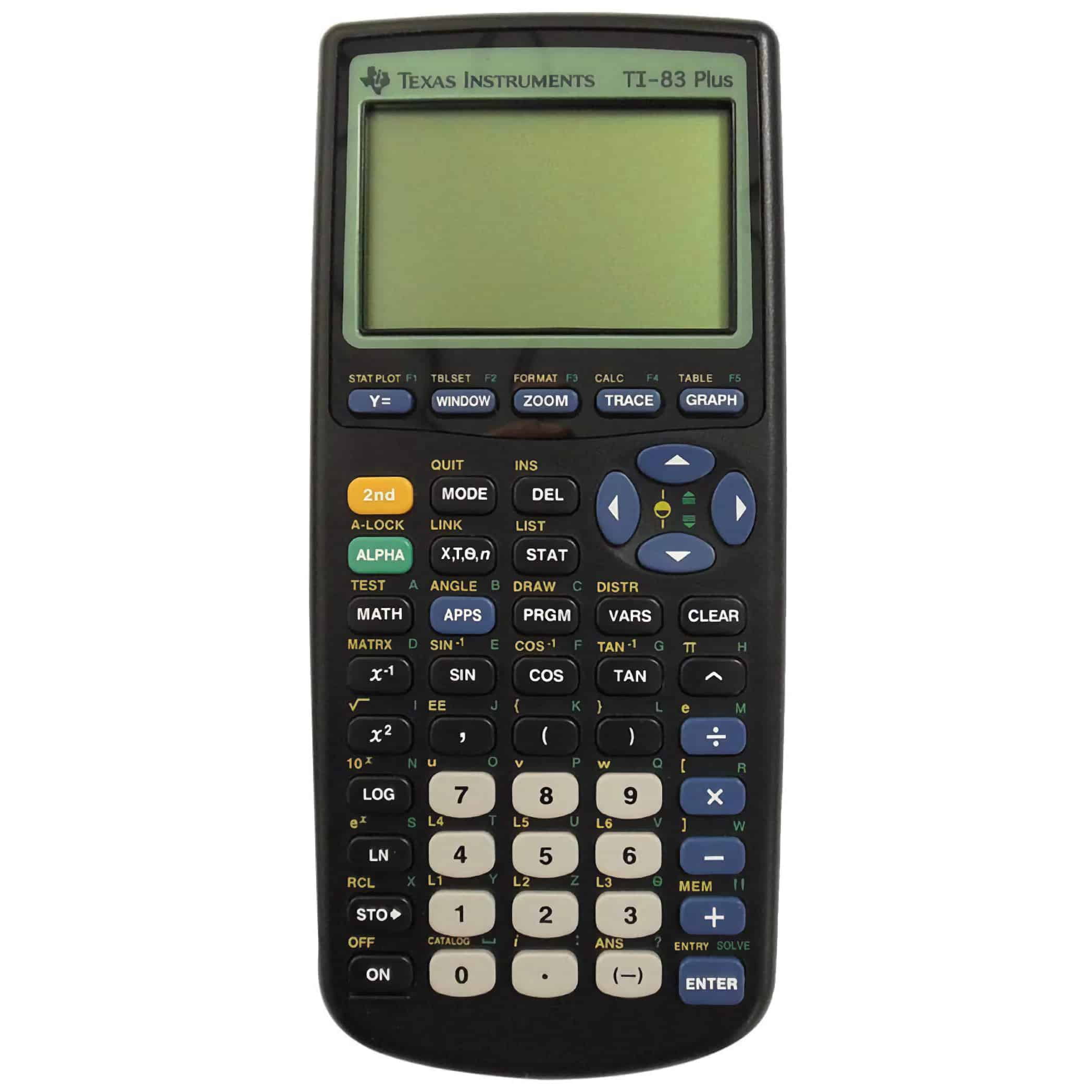 Pre-Owned Texas Instruments TI-83 Plus Graphing Calculator, Black, High School