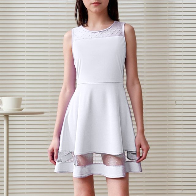 Robes Sans Manches pour Fille Robe d'Été pour Filles Robe Évasée à Volants Robe en Tulle Robe de Princesse pour Tout-Petits