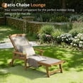 thumbnail image 4 of Dycanpo Chaise Lounge Chair Outdoor Set of 2 with Adjustable Backrest, Wheels for Backyard, Teak, 4 of 11