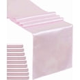 thumbnail image 1 of 15 Pack Pink Satin Table Runner 12 x 108 Inch Long Table Runner for Wedding Birthday Party Engagement Decorations, 1 of 7