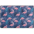 thumbnail image 4 of SKYSONIC 36x24in Pattern Pink Flamingos Area Rug, Tropical Palm Leaves Non-Slip Floor Carpet for Indoor Living Dining Room Bedroom, 4 of 7
