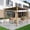 Imitation wood grain column khaki, variant on Studyset Outdoor Pergola, Heavy-Duty Aluminum Patio Pergolas and Gazebos Clearance with Retractable Canopy Sun Shade, UV-Resistant Metal Pergola for Existing Deck, Backyard Garden Porch