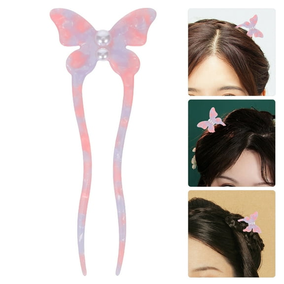 ELAYARD Vintage U Shaped Hairpin Butterfly Hair Clips Multi 1Pcs Elegant Appearance For Women Costumes Weddings Events