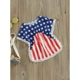 thumbnail image 3 of Coduop Independence Day Kids Girls Swimsuit Cover-Up,Toddler Beach Dress Rash Guards for Swimwear, 3 of 8