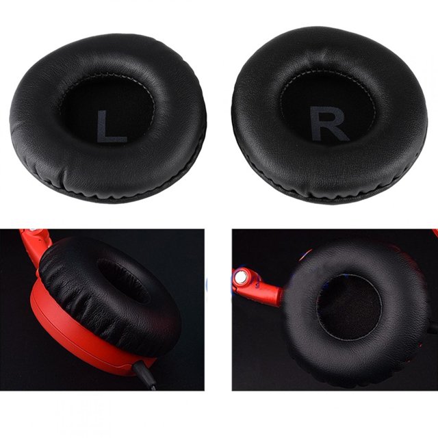 2Pcs 80mm Ear Pad, Ear Cushion, Universal Black Comfortable for Earphone Headset