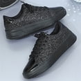 thumbnail image 6 of AUDeals Women's Rhinestone Sneakers, Glitter Lace Up Shoes with Bling Style and Lightweight Comfort for Tennis and Casual Wear (Black, 8.5), 6 of 6