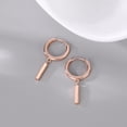 thumbnail image 5 of Solid 925 Sterling Silver Bar Drop Hoop Earrings for Women Teens Minimalist Bar Hoop Earrings Huggie, 5 of 14